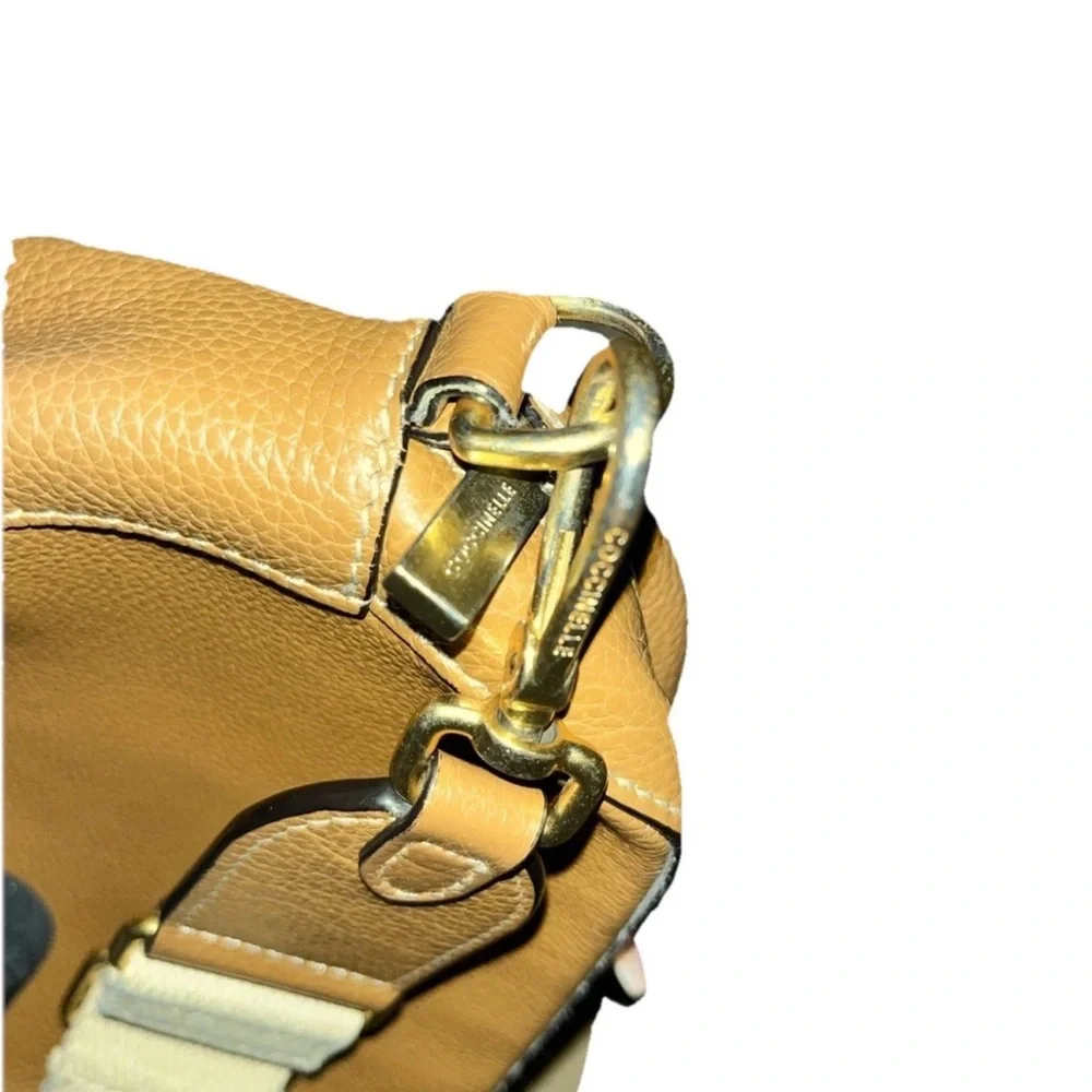 Coccinelle Tan Pebbled Leather Crossbody Bag - Picture 3 of 7